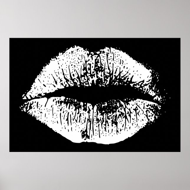 Weiße Lippen Poster (Vorne)