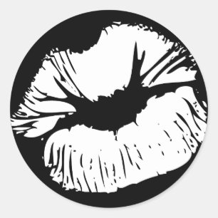 Weiße Lippen Runder Aufkleber