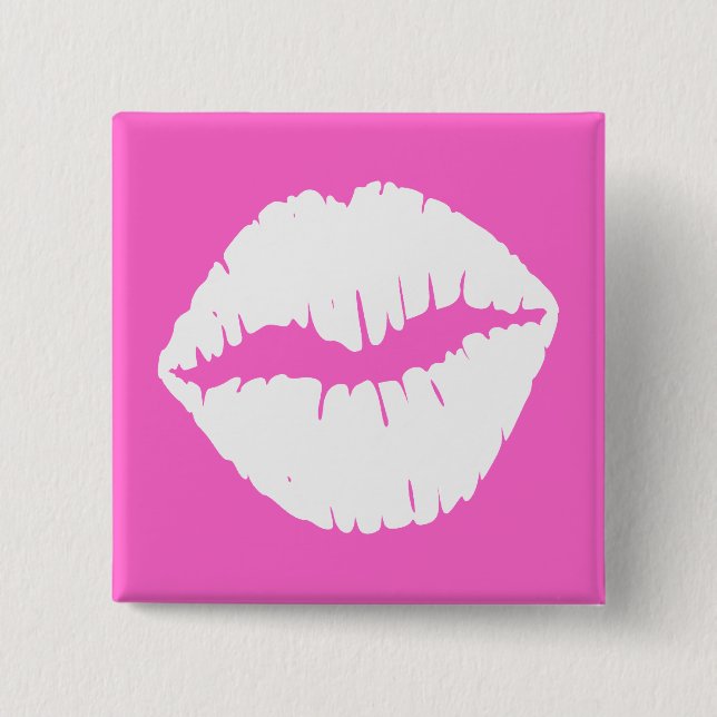 Weiße Lippen-Taste Button (Vorderseite)