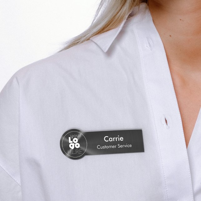 Weiße Logo-Marke Radial-Metallic-Schwarz-Name-Mark Namensschild (Von Creator hochgeladen)