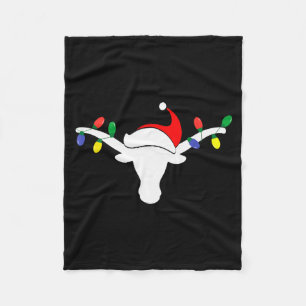 Weiße Longhorn-Weihnachtslichter Santa Hut Horn Am Fleecedecke