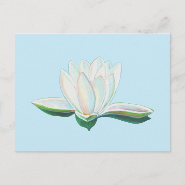 Weiße Lotus-Blume leuchten Postkarte (Vorderseite)