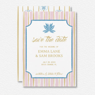 Weiße Lotus-Hochzeit Save The Date