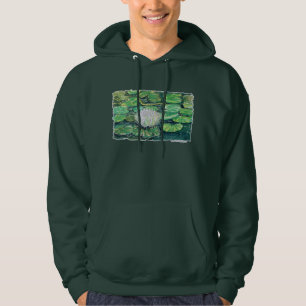 Weiße Lotus und Seerosenblätter Hoodie