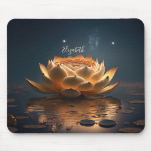 Weiße Lotusblume dunkel, Zen Mousepad