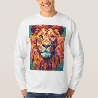 Weiße Löwe mit Blumenmane T - Shirt Design