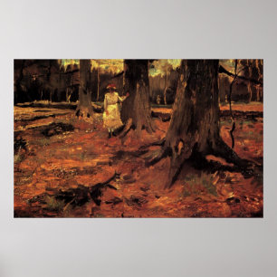 Weiße Mädchen im Wald, Vincent van Gogh Poster