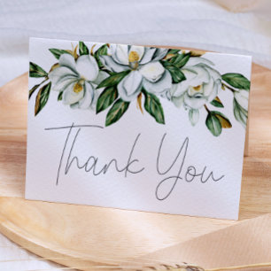 Weiße Magnolie Blumen Hochzeit Danke Karte