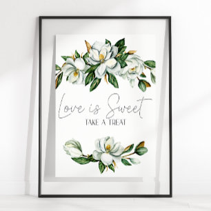 Weiße Magnolie Blumen Hochzeit Liebe ist süß Gefal Poster
