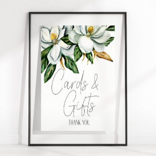 Weiße Magnolie Blumen Hochzeitskarte & Geschenke S Poster