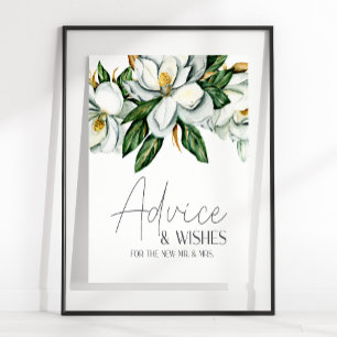 Weiße Magnolie Blumen Hochzeitskarte & Geschenke S Poster