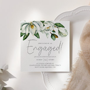 Weiße Magnolie Florale Rustikale Hochzeitseinladun