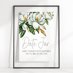 Weiße Magnolie Florales Rustikales Date-Night-Schi Poster