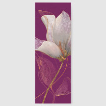 Weiße Magnolie Goldlinien Magenta