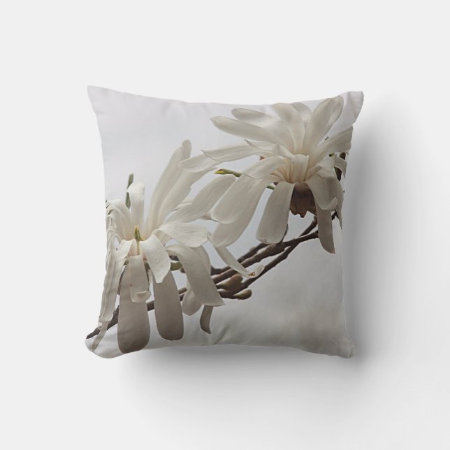Weiße Magnolie Kissen (Vorderseite)