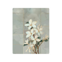 Weiße Magnolien-Blumen Goldlinien-Marmor