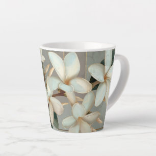 Weiße Magnolien-Blumen-Goldlinien-Marmor Milchtasse