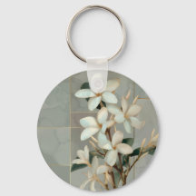 Weiße Magnolien-Blumen Goldlinien-Marmor