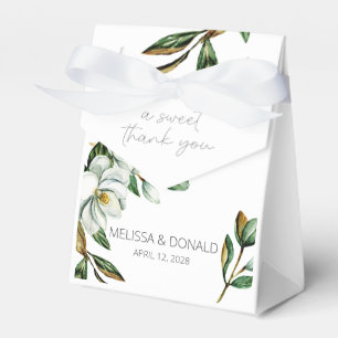 Weiße Magnolien-Blumen-Hochzeitsgeschenkbox Geschenkschachtel