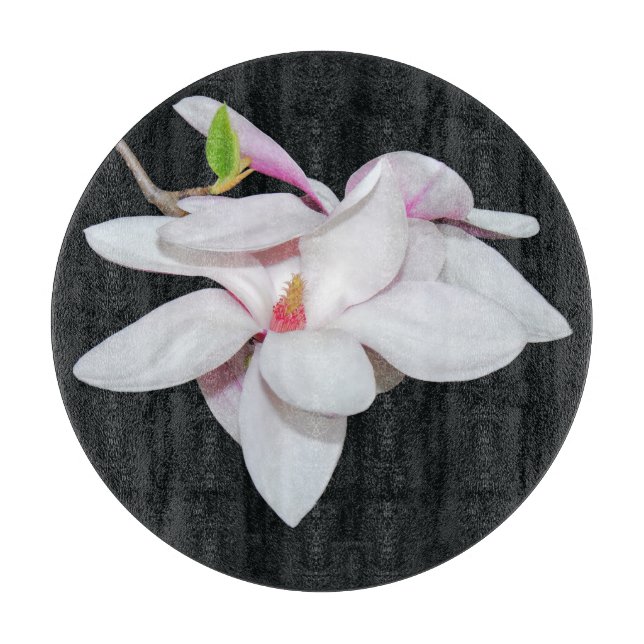 Weiße Magnolien Schneidebrett (Vorderseite)