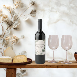 Weiße Magnolien und Butterfly Hochzeitsweinetikett Weinetikett