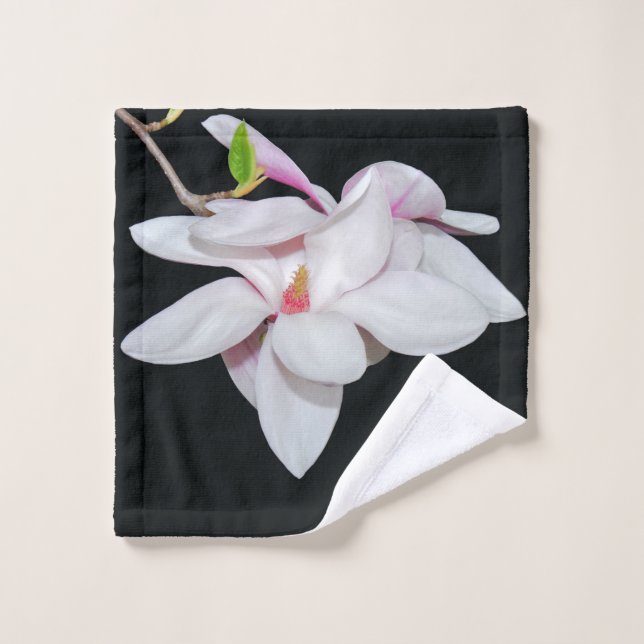 Weiße Magnolien Waschlappen (Waschlappen)
