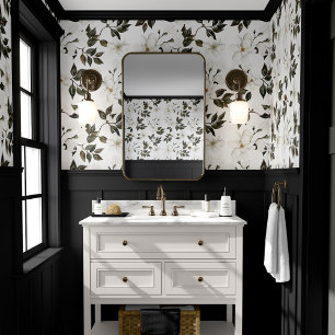 Weiße Magnolienflora Botanisches Muster Tapete