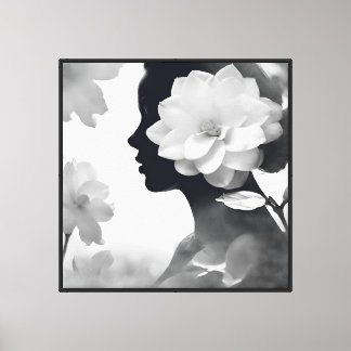 Weiße Magnolienträume Modernes Zen Monochrom Leinwanddruck