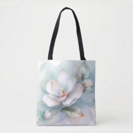 Weiße Magnolische Blume mit goldener Kante