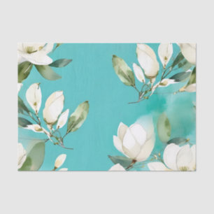 Weiße Magnolische Garland mit Eukalyptus Seidenpapier