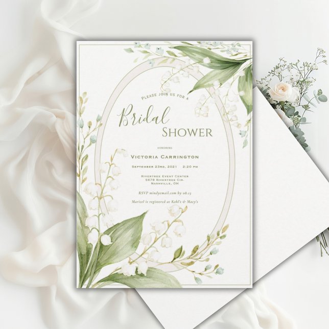 Weiße Maiglöckchen Whimsical Hochzeit  Einladung (Von Creator hochgeladen)