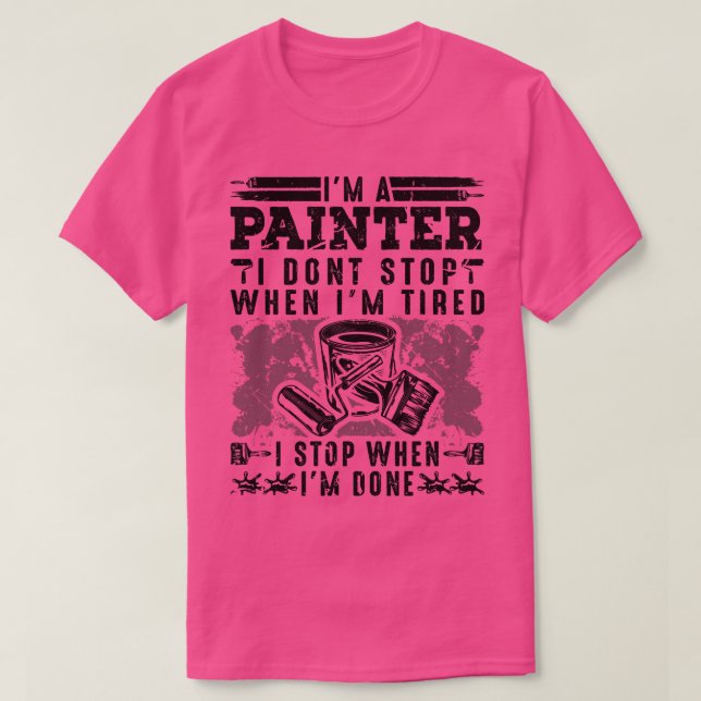 Weiße Maler T-Shirt (Design vorne)