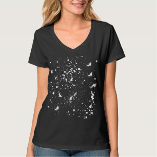 Weiße Malfarbspritzer-Grafik Fleck Weiße Tintenlac T-Shirt