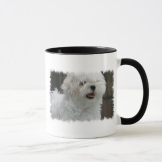 Weiße maltesische Welpen-Kaffee-Tasse Tasse