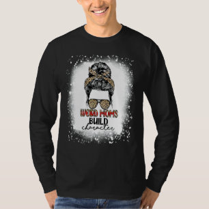 Weiße Mamas erstellen Leopard Messy Bun Mothe T-Shirt