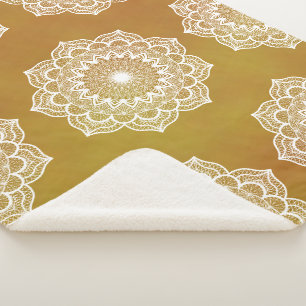 Weiße Mandala auf goldenem Hintergrund Sherpadecke