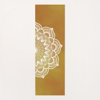 Weiße Mandala auf goldenem Hintergrund Yogamatte