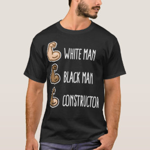 Weiße Mann schwarzer Konstrukteur Biceps Gymnastik T-Shirt