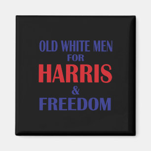Weiße Männer für Harris und Freedom Funny America Magnet