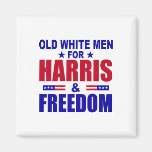 Weiße Männer für Harris und Freiheit Magnet