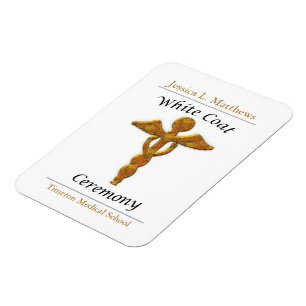 Weiße Mantelzeremonie Gold Medizin, individuelles  Magnet