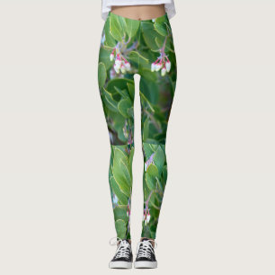 Weiße Manzanitenblüte grün Leggings