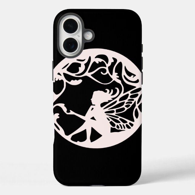 Weiße Märchen auf schwarzem Hintergrund Case-Mate iPhone Hülle (Rückseite)