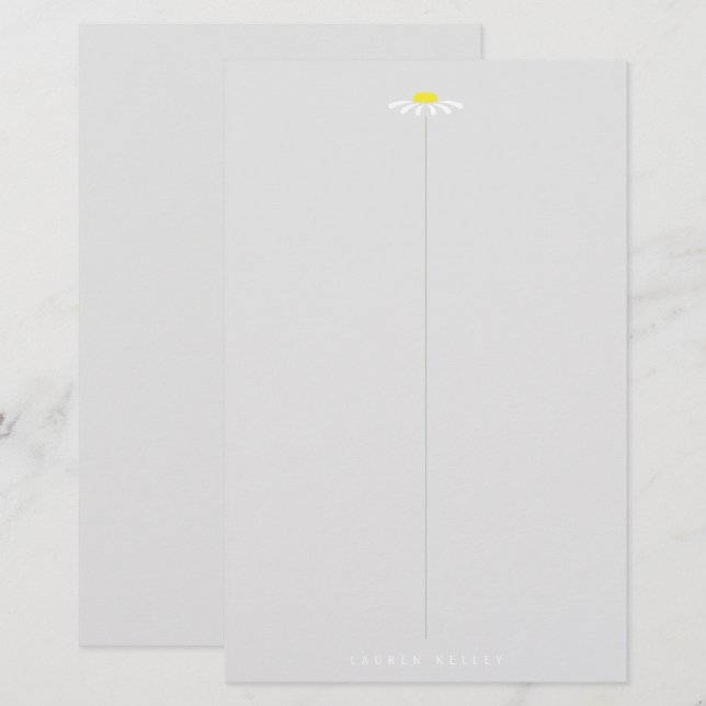 Weiße Margerite Briefpapier (Vorne/Hinten)