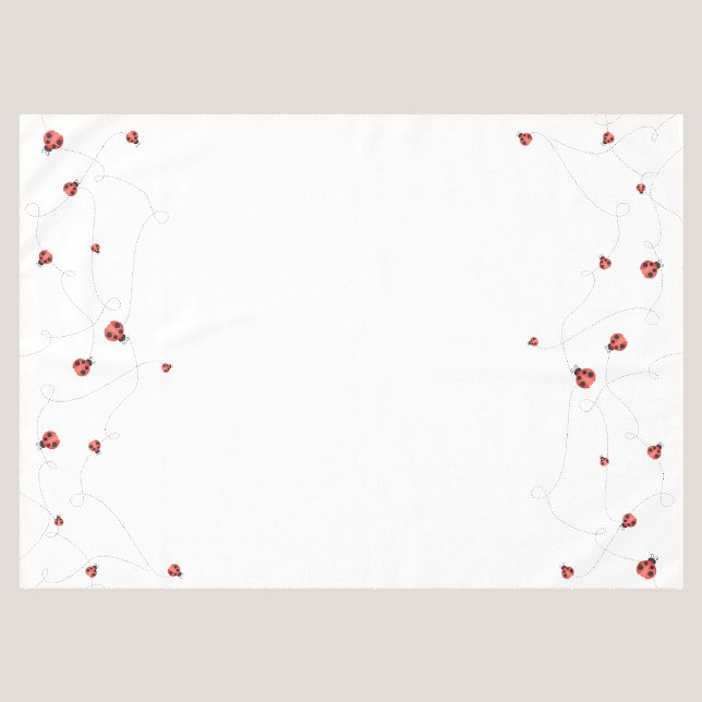 Weiße Marienkäfer Wasserfarbe Tischdecke (White Watercolor Fluttering Ladybugs Tablecloth)