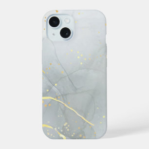 Weiße Marmor-Chic-Glitter iPhone 15 Hülle