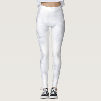 Weiße Marmor-Hipster Leggings