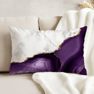 Weiße Marmor-Purple-Achat-Gold-Glitter Dekokissen