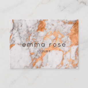 Weiße Marmor-u. Kupfer-Visitenkarte Visitenkarte