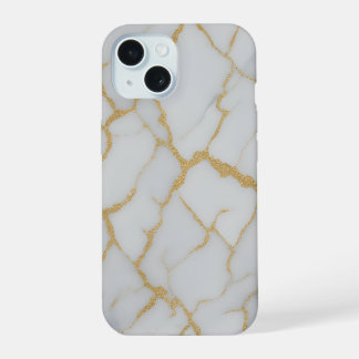 Weiße Marmor- und Goldadern | Luxus-Handyhülle iPhone 15 Hülle